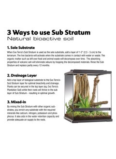 إكسو تيرا Exo Terra Sub Stratum، ركيزة بركانية نشطة بيولوجيًا لتراريوم الزواحف، تزيل الروائح وتوفر مستويات الرطوبة الصحيحة 8.8 رطل  - Image 4
