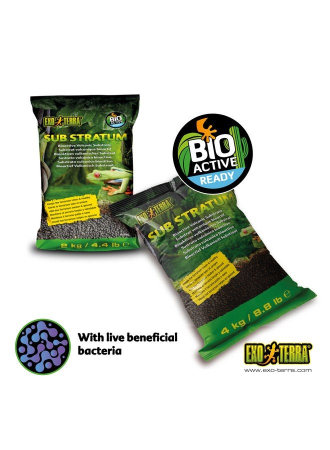 إكسو تيرا Exo Terra Sub Stratum، ركيزة بركانية نشطة بيولوجيًا لتراريوم الزواحف، تزيل الروائح وتوفر مستويات الرطوبة الصحيحة 8.8 رطل - Image 2