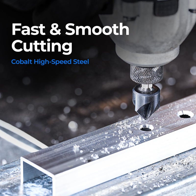 Toolant 5/8"" Noir-Ti Cobalt Countersink Drill Bit(Pro), Titanium Aluminum Nitride Coated With Quick Change Hex Shank - Image 4