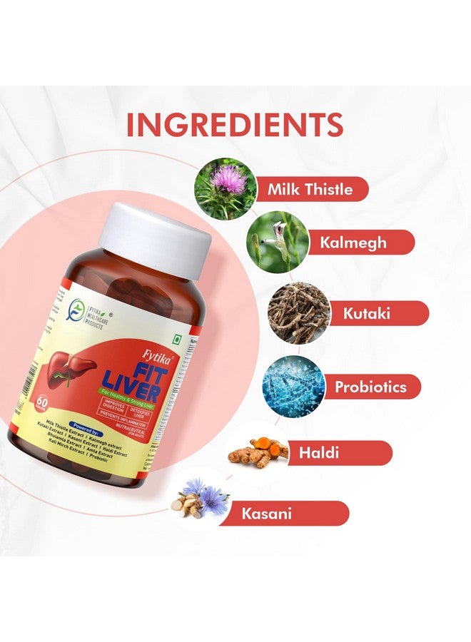 Fytika Fit Liver | Liver Detox Supplement | Liver Detox with Milk Thistle, Kalmegh, Kutaki, Kasani, Haldi | For Men & Women | 360 Tablets (Pack of 6) - Image 2