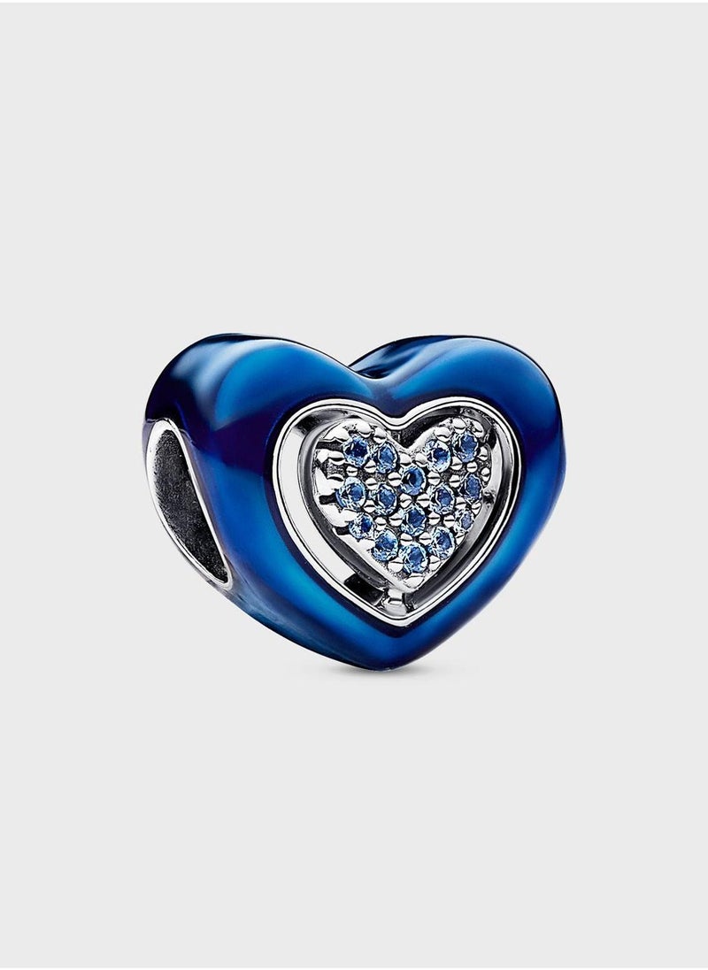 PANDORA Blue Spinnable Heart Charm  - Image 2
