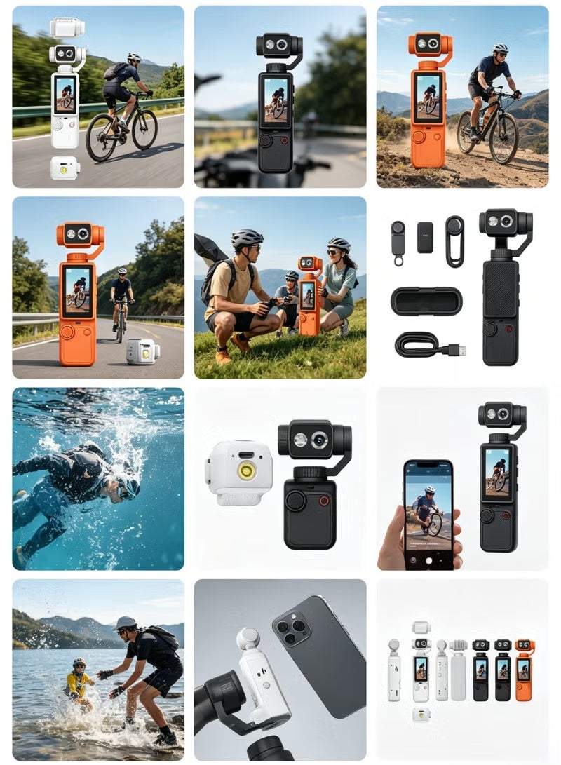 Kalobee Pocket3 Pro Mini Digital Camera, 5MP Auto Focus 180° Rotating Lens, 1.9-Inch Display, 32GB TF Card, 2000mAh Battery & Tripod, Compact Portable Camera for Photos & Videos – Black - Image 2
