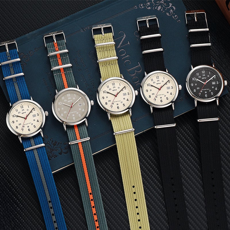 Fashion Canvas Quartz Watch with Calendar 30M Water Resistant - Image 2