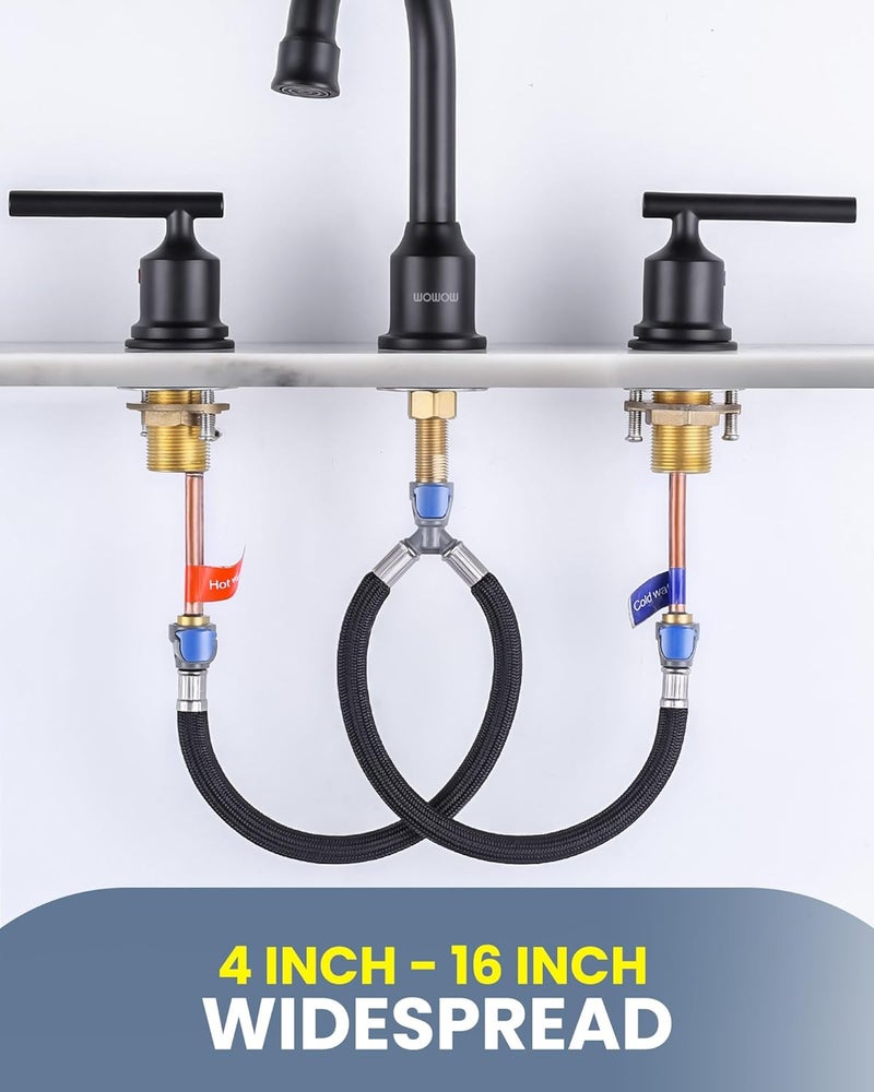 WOWOW Quick Connect Hose Hot and Cold Supply Hoses for Bathroom Faucet - Image 3