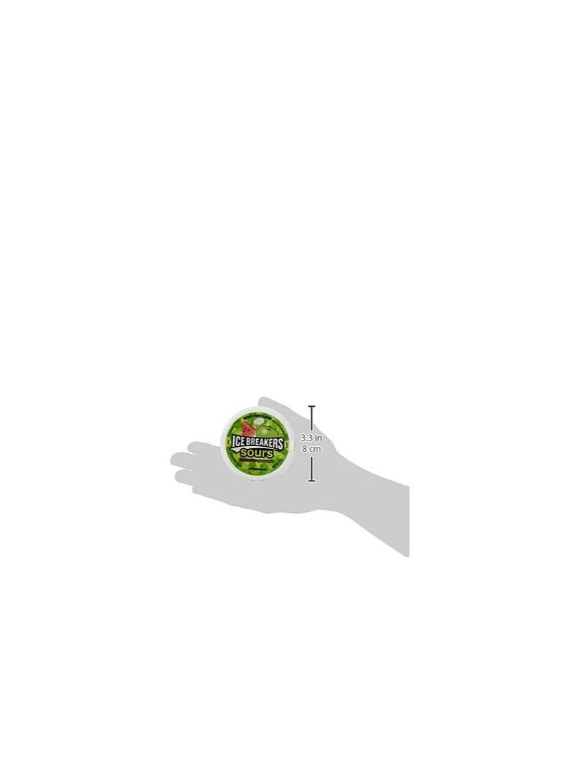 Icebreakers - Ice Breakers Sours, Sugar Free Mints, Watermelon and Green Apple, 8x42 g - Image 1