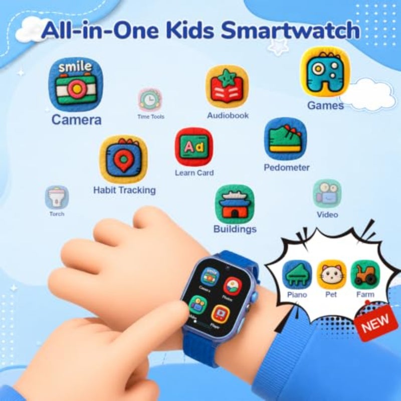 Watch, Boys Girls Toys, Smart Watch with 180+ Games and Learning Toys, 1.69" Toddler Watches Toy with Camera, Alarm, Digital Watch Birthday Gifts for 3 4 5 6 7 8 9 10 Year Old Boys - Image 2