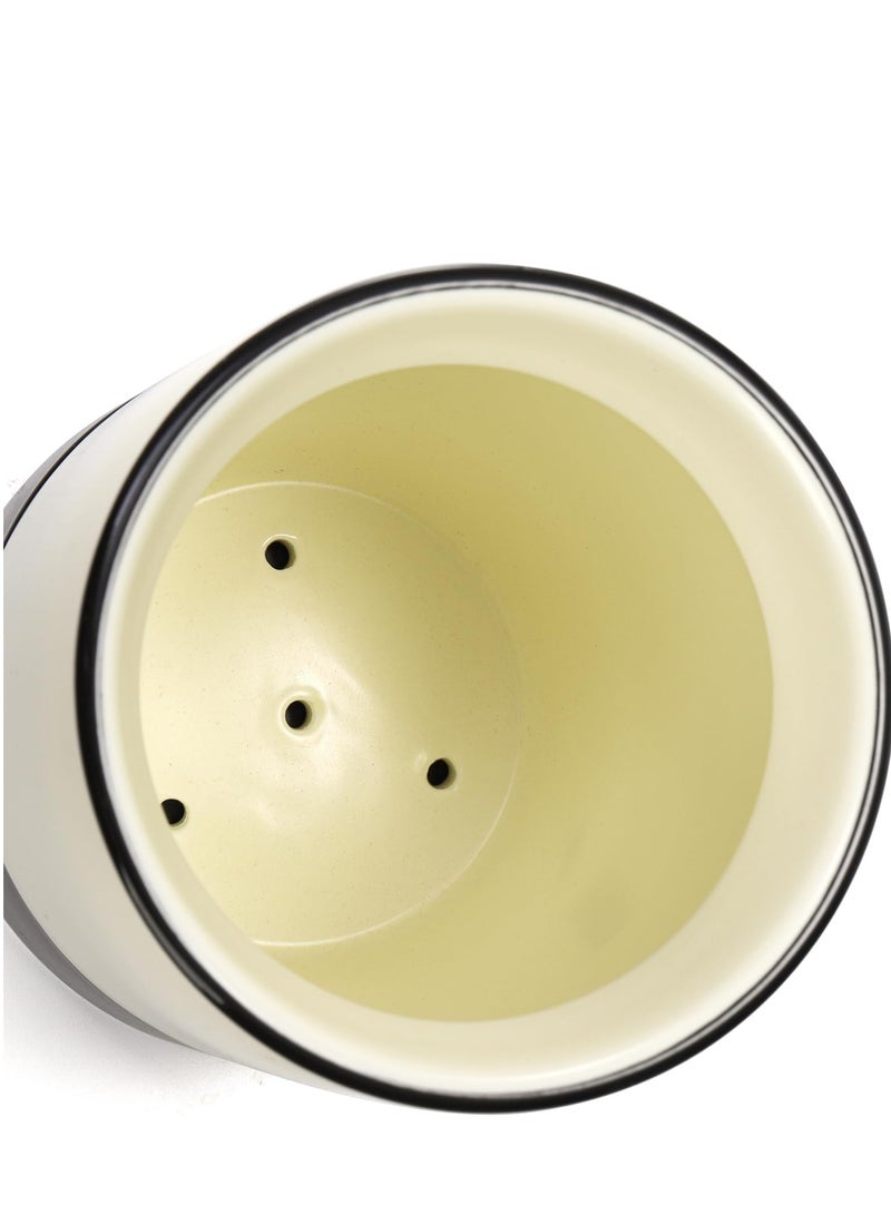 SYOSI Ceramic Tableware Barrel Ceramic Kitchen Utensil Holder with Drain Hole 5.7 x 3.9 inches  Utinsle Holders Home Accessories Countertop Cutlery Organizer for Spoons Forks and More - Image 4