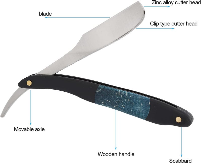 klarako Straight Edge Razor Men Zinc Alloy Portable Barber Folding Manual Haircut Razor for Face Grooming - Image 1
