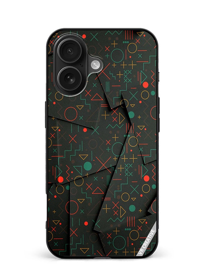 Protective Case Cover For Apple iPhone 16 Plus Geometric Circles Design Multicolour