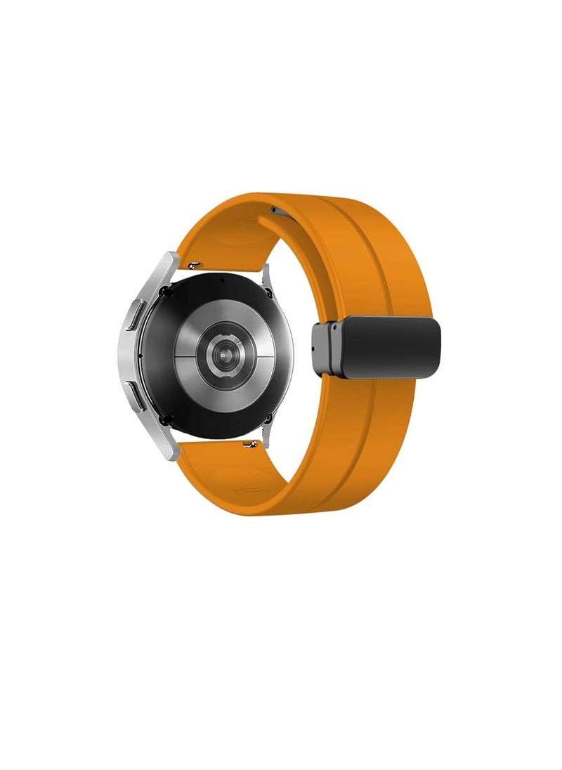 Unipha 22mm Silicone Strap With Magnetic Folding Buckle For Huawei Watch GT2 Pro Smart Watch 46mm - Yellow 