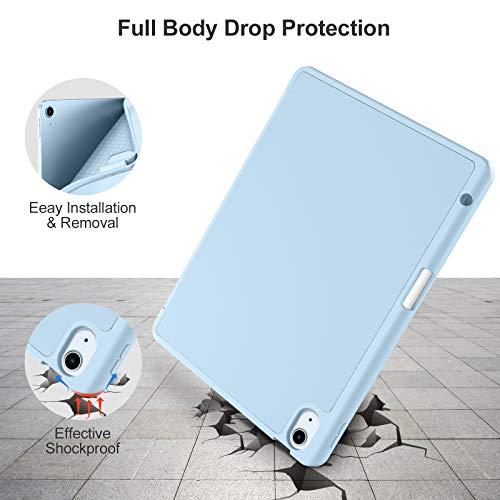 Akkerds Compatible with iPad Air 11 Inch Case 7th/6th Generation (M3/M2) 2025/2024, for iPad Air 5th/4th Generation Case 10.9 Inch 2022/2020 with Pencil Holder[Auto Sleep/Wake], Sky Blue - Image 4