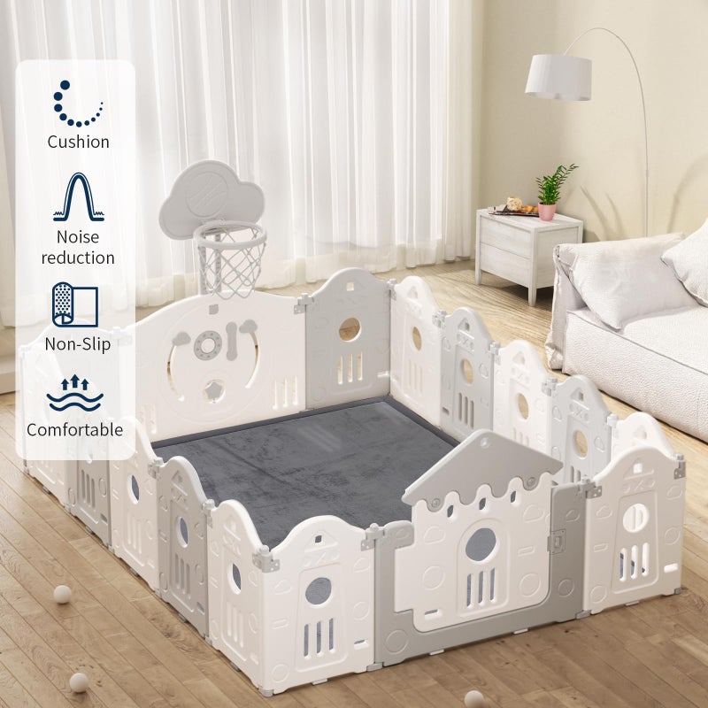 ACOMOPACK Baby Play Mat for Floor 1.3" Thick Memory Foam Play Mat 59"Ã—71" Tummy Time Crawling with Non-Slip Bottom for Living Room,Nursery,Soft Velvet Playpen Mats for Kids,Infantsï¼ˆDark Greyï¼‰ - Image 4