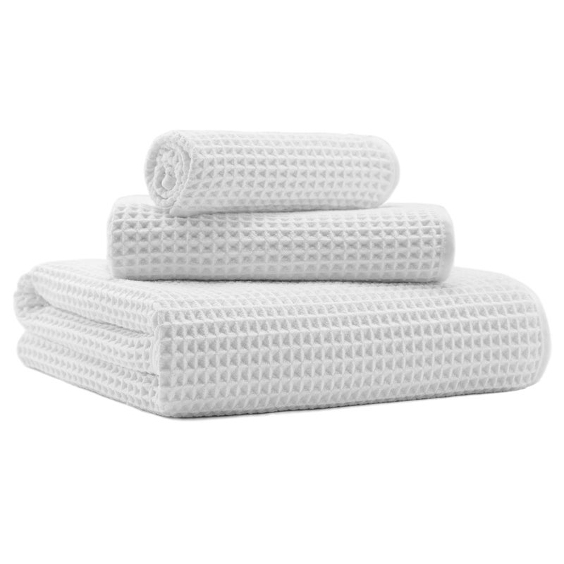 MICROFI New Microfiber Waffle Bath Towels 3 Pieces Oversized Soft Absorbent Fast Drying Lint Free Includes Bath Face and Hand Towels