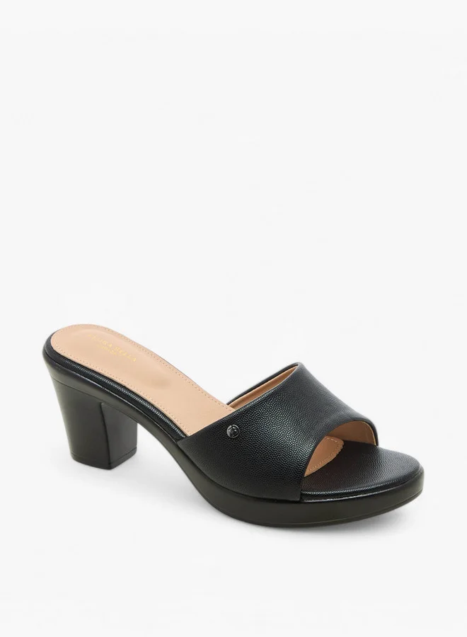 فلورا بيلا من شو إكسبرس Textured Slip-On Sandals with Block Heel