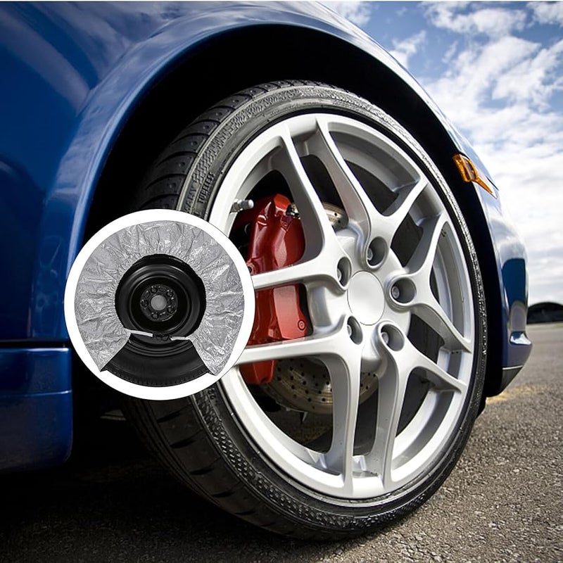 غطاء إطار احتياطي من فيلم الألومنيوم مضاد للغبار ومقاوم لأشعة الشمس مع مشبك سهل للسيارة وسيارة الدفع الرباعي والمقطورة - Image 4