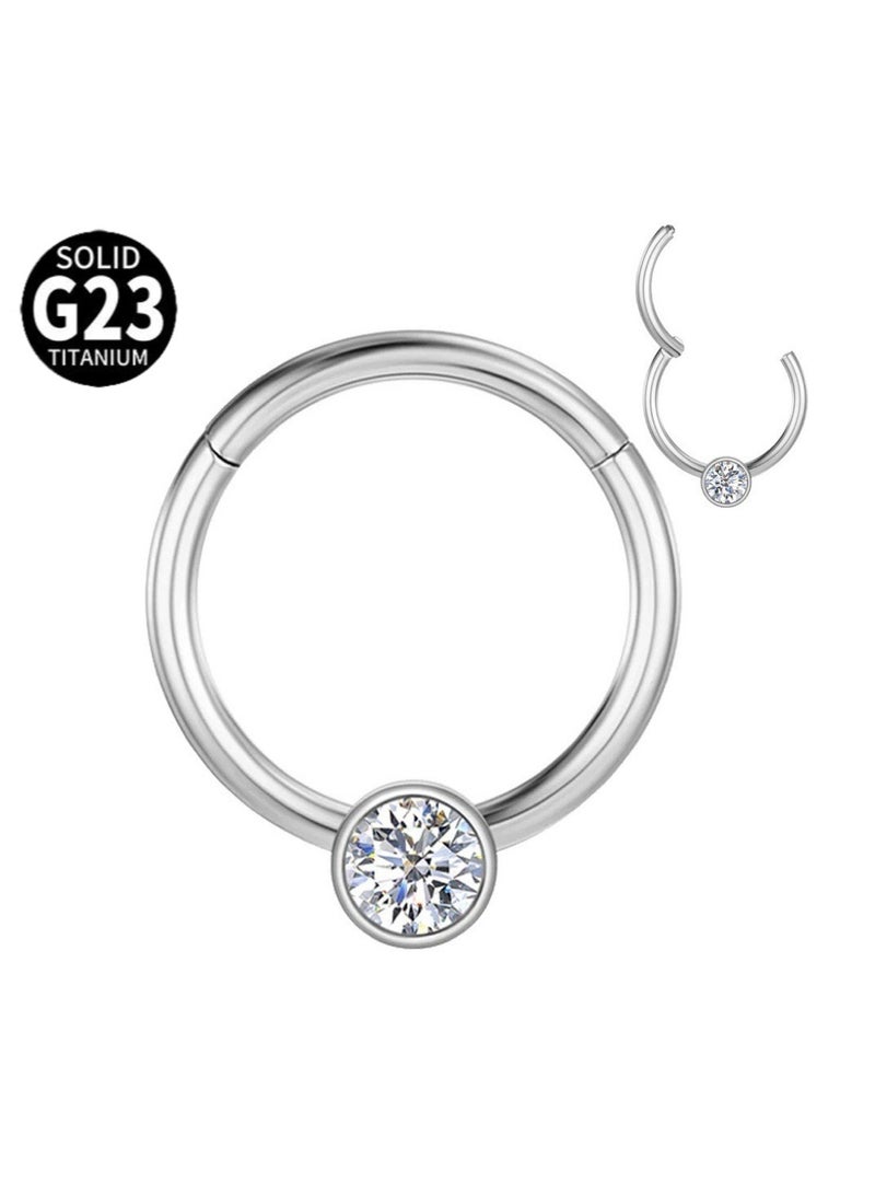Innoshine G23 Titanium  Nose Hoop  Seamless Zirconia Nose Ring  Medicial Grade Body Piercing Jewelry for Sensitive skin  Hypoallergenic Nose  Studs  - Image 1