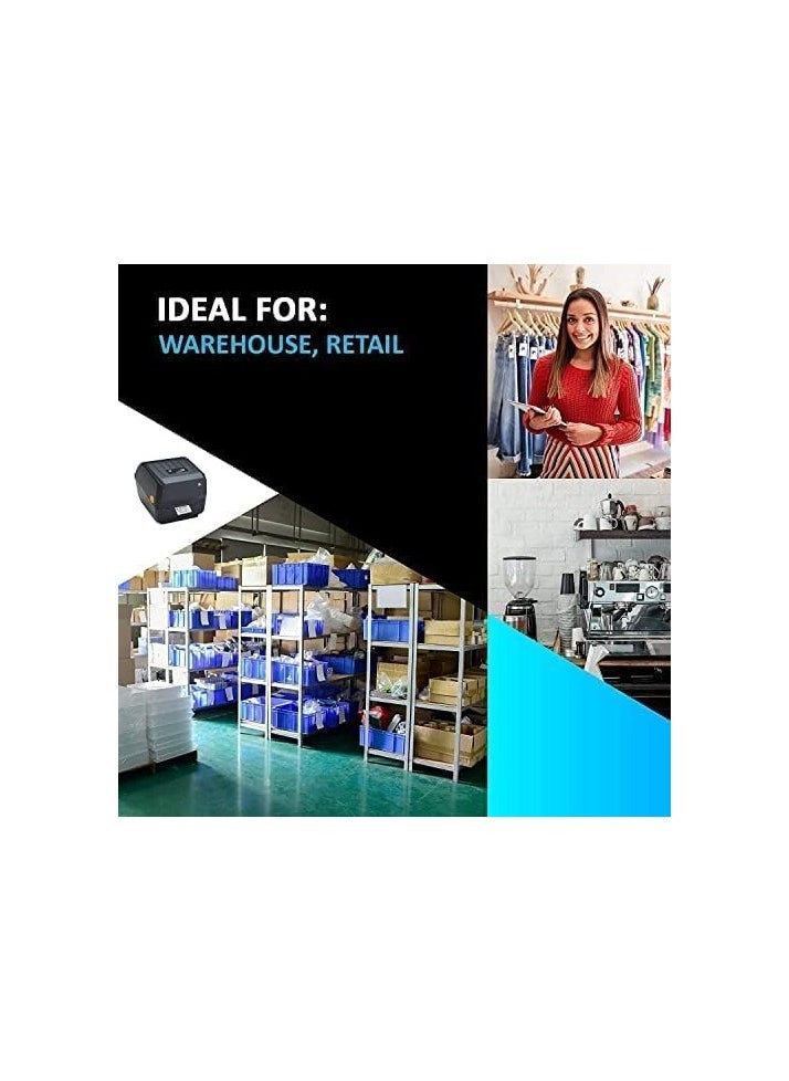 ZEBRA Zebra ZD220T Thermal Transfer Desktop Label Printer – 203 dpi Resolution, 4.09" Max Print Width, USB Connectivity, Energy Star Certified, Ideal for Retail, Logistics, and Healthcare Applications  - Image 3