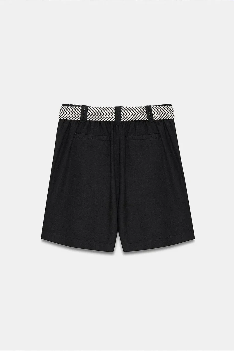 Dilvin Black DILVIN Linen Blend Shorts for Women | Best Price UAE