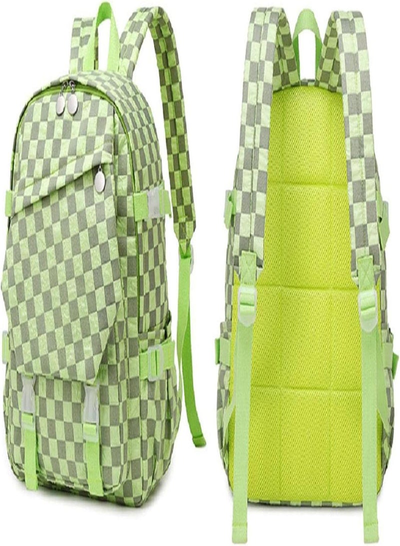 GGOOT Fashion Checkerboard Backpack, Lightweight Student Shoulder Bag, Waterproof Backpack, Fashion and Beautiful College Backpack - Image 5