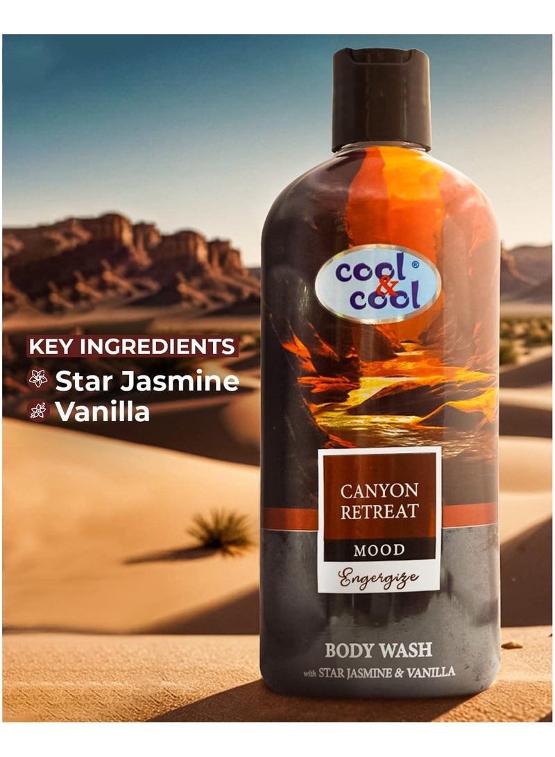 Cool & Cool Canyon Retreat Body Wash 500ml - Star Jasmine & Vanilla - Cleansing & Softening, Inspired by Nature, Energizing Daily Wash - Image 3