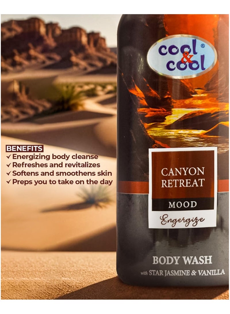 Cool & Cool Canyon Retreat Body Wash 500ml - Star Jasmine & Vanilla - Cleansing & Softening, Inspired by Nature, Energizing Daily Wash - Image 4