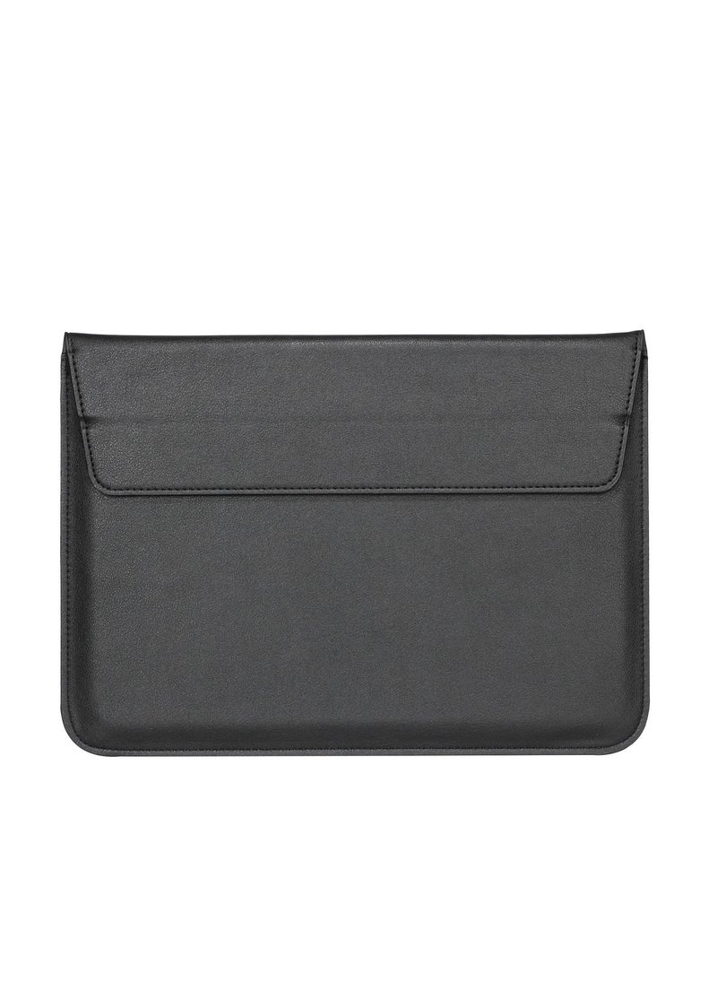Generic - 13.6 Inch Laptop Sleeve Case PU Leather Case Compatible with MacBook Air M1 M2 2022-2018 / MacBook Pro 13 M2 2022-2016, Surface Pro 11/10/9/8/7/6/5/4, Sleeve Pouch with Stand,Black - Image 1