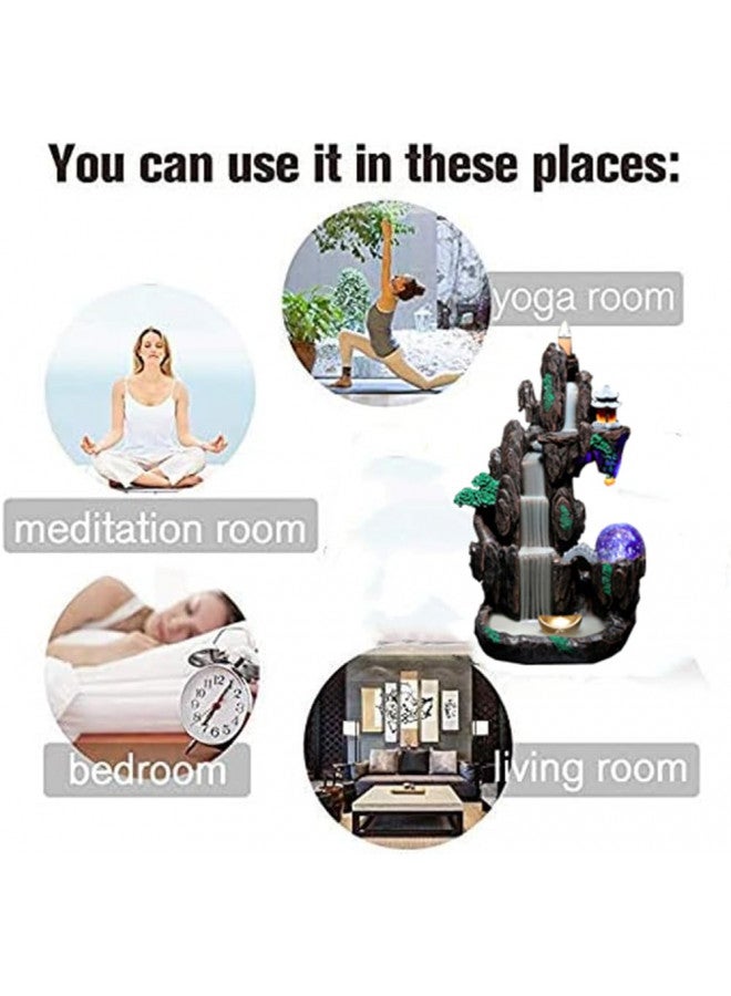 Semli Backflow Incense Holder Waterfall Incense Burner Home Decor Aromatherapy Ornament Incense Cones with Backflow Incense Cones Free (Yuanbao) - Image 4