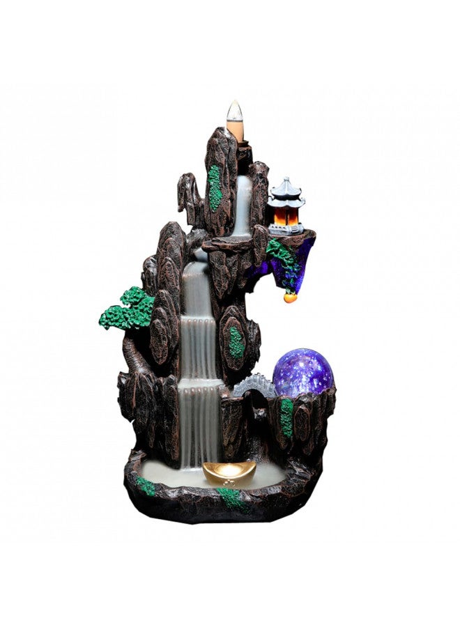 Semli Backflow Incense Holder Waterfall Incense Burner Home Decor Aromatherapy Ornament Incense Cones with Backflow Incense Cones Free (Yuanbao) - Image 2
