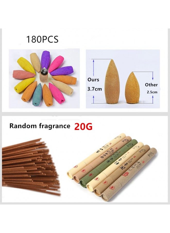 Semli Backflow Incense Holder Waterfall Incense Burner Home Decor Aromatherapy Ornament Incense Cones with Backflow Incense Cones Free (Yuanbao) - Image 3