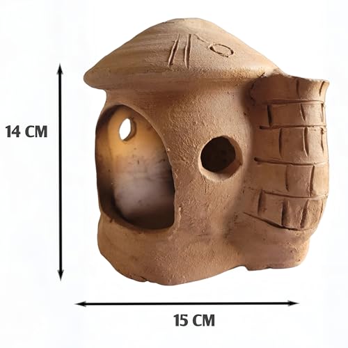 RUKDA Terracotta Aquarium Decoration – Fish Tank Cave Shelter, Ideal Breeding Hideout for Betta Fish, Shrimp, Goldfish, and Small Reptiles – Eco-Friendly & Safe (TerraSanctuary Tower) - Image 3