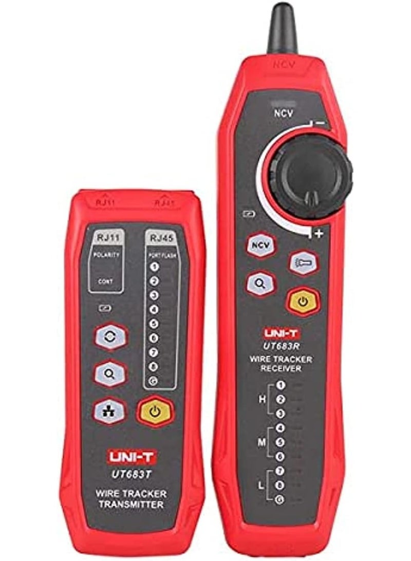 UNI-T UT683KIT Cable Tester Wire Tracker for RJ11 and RJ45 Cables Tester, Telephone Line Finder Cable Collation, Network Maintenance Collation, Repairing Networking Tool - Image 1