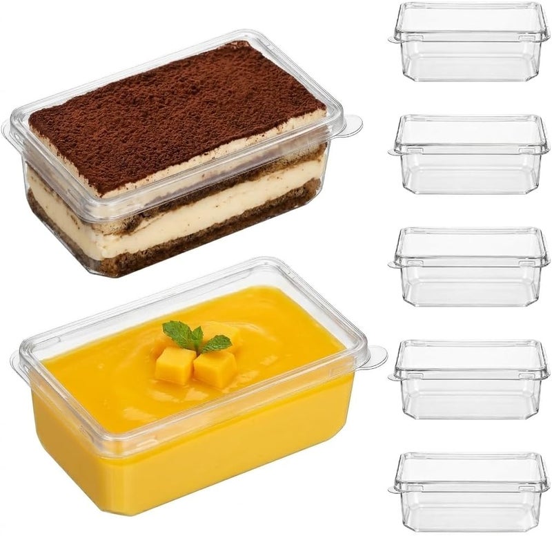 PRETYZOOM 20Pcs Transparent Tiramisu Boxes with Lids Clear Mousse Cake Containers for Party Favors Portable Bakery Take Out Cases for Storing and Desserts - Image 1