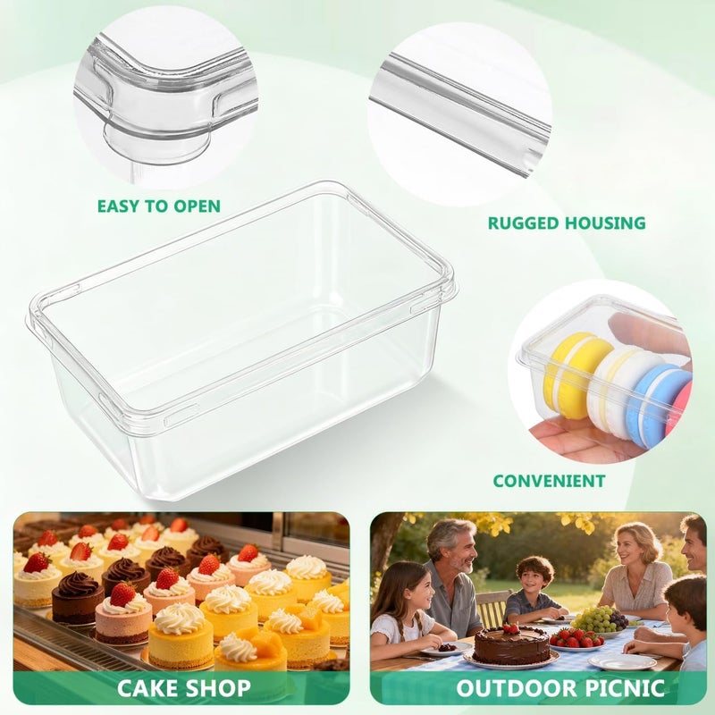 PRETYZOOM 20Pcs Transparent Tiramisu Boxes with Lids Clear Mousse Cake Containers for Party Favors Portable Bakery Take Out Cases for Storing and Desserts - Image 5