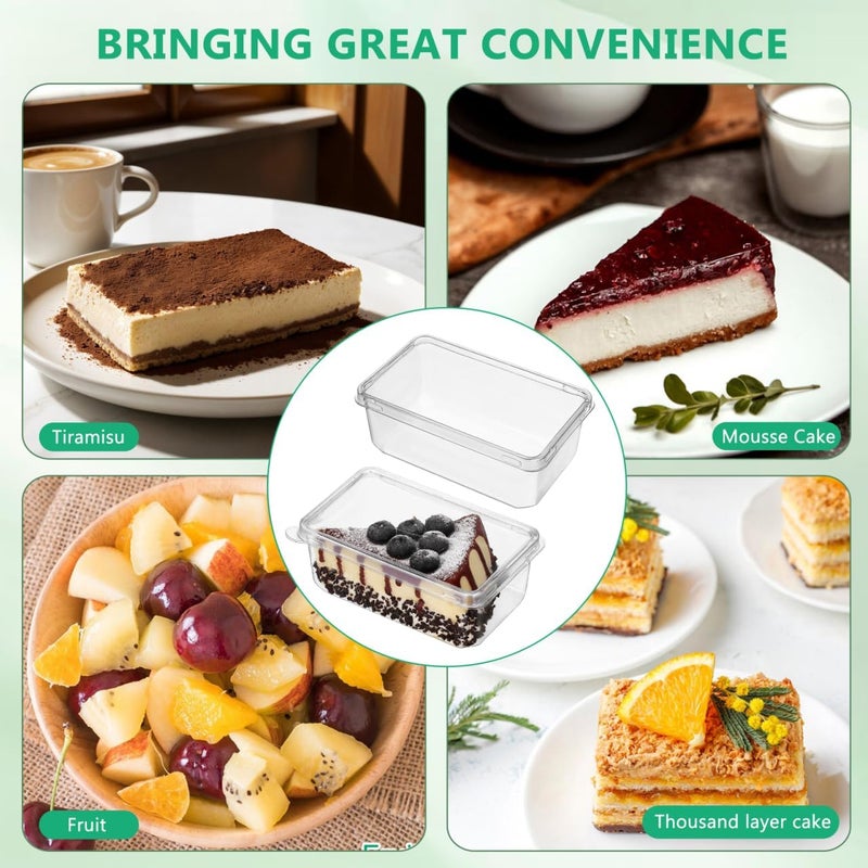 PRETYZOOM 20Pcs Transparent Tiramisu Boxes with Lids Clear Mousse Cake Containers for Party Favors Portable Bakery Take Out Cases for Storing and Desserts - Image 3