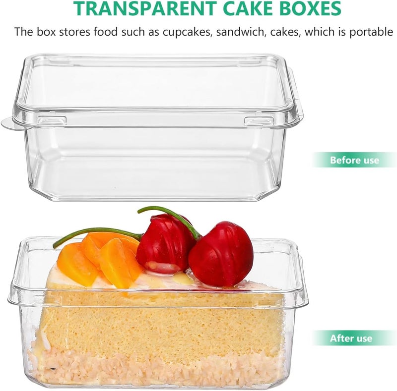 PRETYZOOM 20Pcs Transparent Tiramisu Boxes with Lids Clear Mousse Cake Containers for Party Favors Portable Bakery Take Out Cases for Storing and Desserts - Image 4