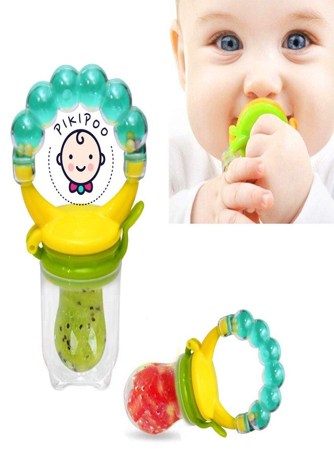 PIKIPOO تقدم PIKIPOO أداة تغذية الفواكه والأطعمة الطازجة فائقة العناية مع كيس سيليكون/حلمة شبكية لتغذية الخضراوات/مصاصة طعام للتسنين/أداة تغذية الأطفال مع علبة (أزرق) - Image 1