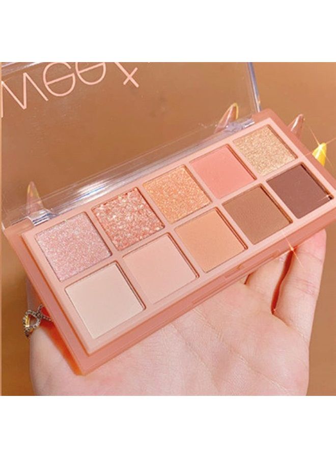 Go Ho لوحة ظلال العيون 10 ألوان، ظلال عيون غير لامعة ولامعة، مكياج كوري، ظلال عالية الصبغة، طبيعية المظهر، عالية الصبغة مقاومة للماء، لوحة ظلال عيون باردة، 01 - Image 1