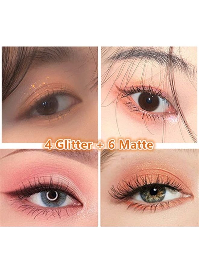 Go Ho لوحة ظلال العيون 10 ألوان، ظلال عيون غير لامعة ولامعة، مكياج كوري، ظلال عالية الصبغة، طبيعية المظهر، عالية الصبغة مقاومة للماء، لوحة ظلال عيون باردة، 01 - Image 4