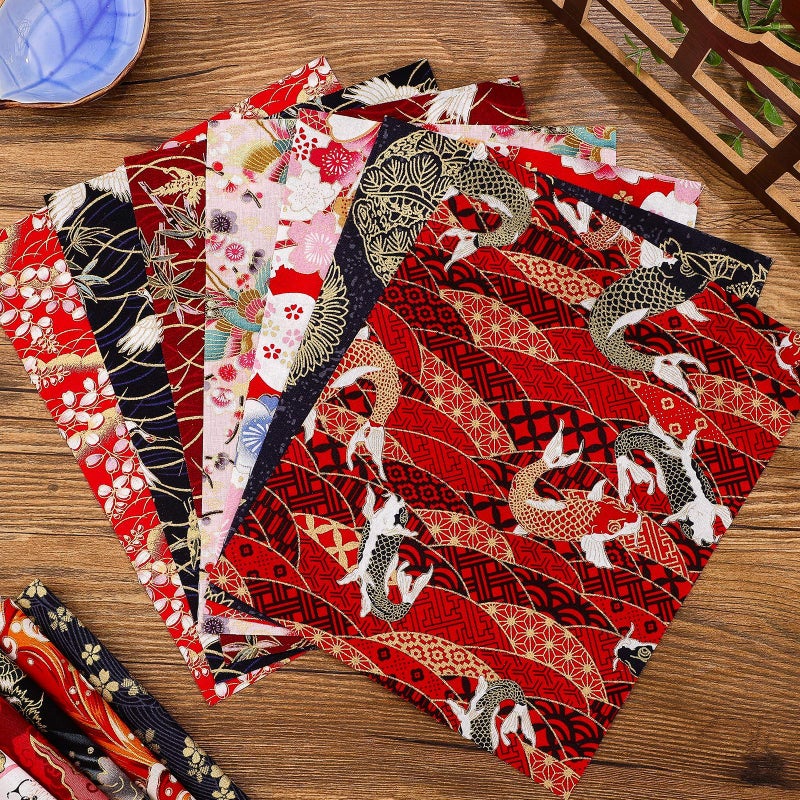 Tudomro 30 Pieces Japanese Style Fabric Squares Fat Quarters Cotton Wrapping Cloth Quilting Fabric Bundles for DIY Patchwork Sewing - Image 4