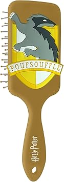 Harry Potter Pneumatic Hair Brush Paddle Brush All Hair Types Official Hogwarts School Accessory Hufflepuff House - Image 1