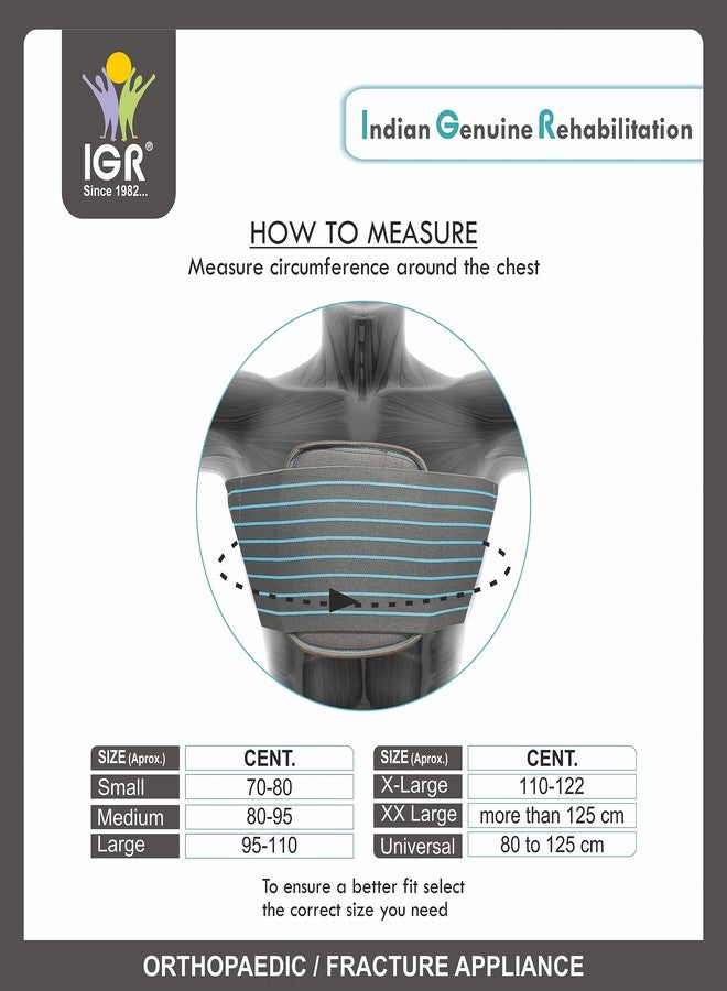 IGR حزام الصدر IGR - حزام الأضلاع مع دعم إضافي | كسر الأضلاع | إصابة الصدر بضمادة مرنة | دعامة ضغط | مقاس موحد (مقاس واحد يناسب الجميع) - Image 5