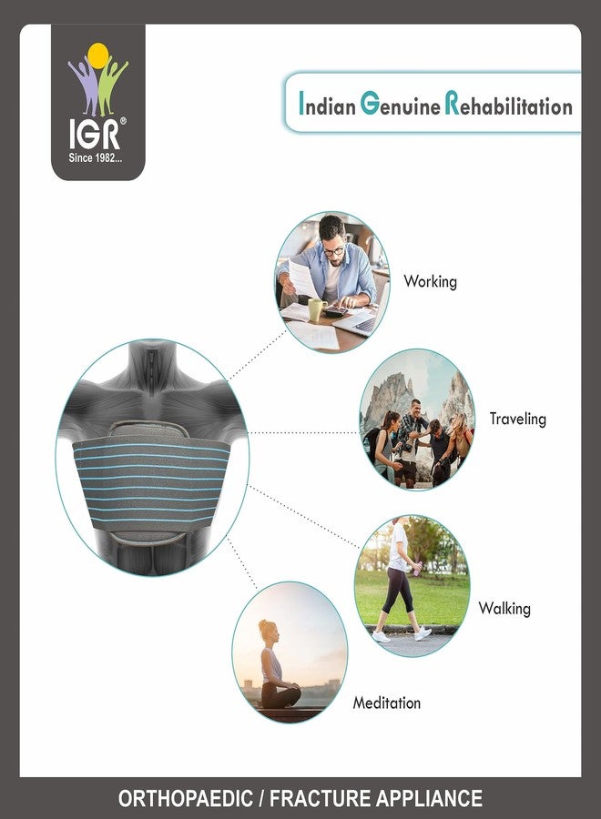 IGR حزام الصدر IGR - حزام الأضلاع مع دعم إضافي | كسر الأضلاع | إصابة الصدر بضمادة مرنة | دعامة ضغط | مقاس موحد (مقاس واحد يناسب الجميع) - Image 4