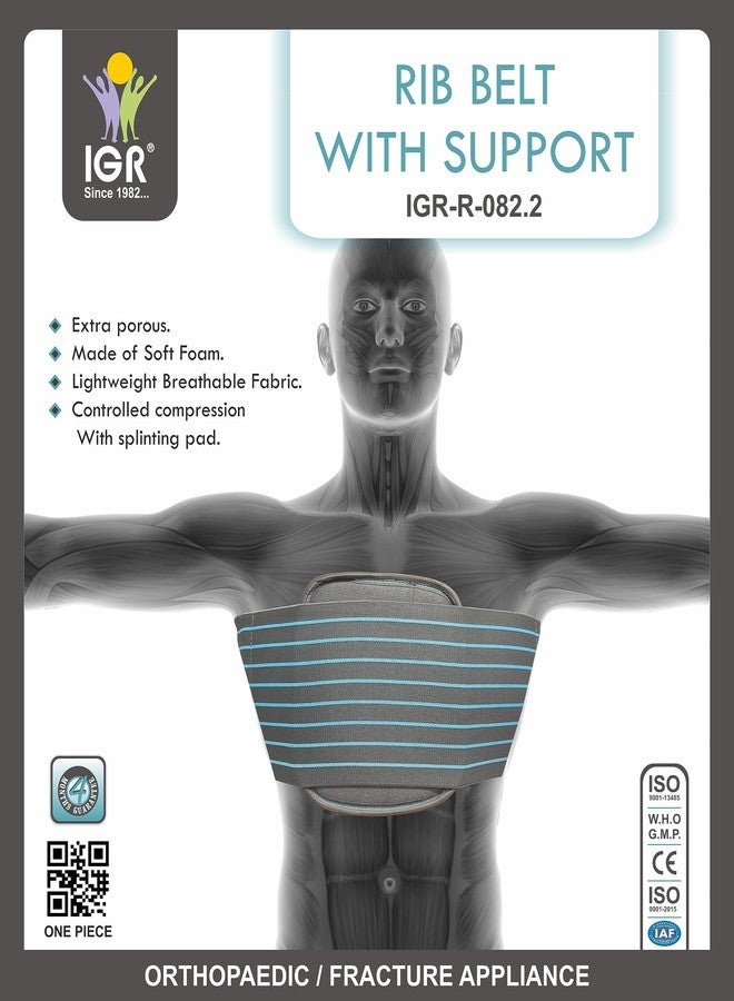 IGR حزام الصدر IGR - حزام الأضلاع مع دعم إضافي | كسر الأضلاع | إصابة الصدر بضمادة مرنة | دعامة ضغط | مقاس موحد (مقاس واحد يناسب الجميع) - Image 2