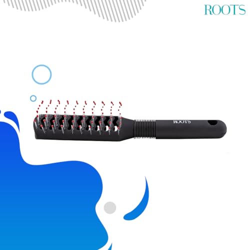 ROOTS Truglam Vented Hair Brush | Soft Tip Flexible Bristles | Prevent Scalp Scraping & Cuticle Damage | Quick Detangling | For All Hair Types | For Men & Women | Length - 9.05 Inch, Model No - 9542B2 - Image 3