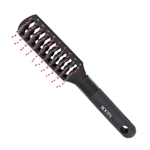 ROOTS Truglam Vented Hair Brush | Soft Tip Flexible Bristles | Prevent Scalp Scraping & Cuticle Damage | Quick Detangling | For All Hair Types | For Men & Women | Length - 9.05 Inch, Model No - 9542B2 - Image 1