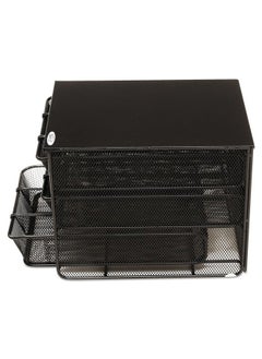 Safco Onyx Hospitality Organizer, 3 Drawers, For Snacks, Coffee Pods, Sugar Sweetener, Stirrer, Napkins and More, Steel Mesh, Black  - Image 4