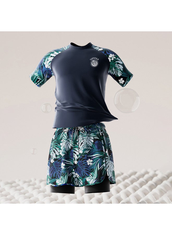 YouYou Men's Swim Trunks 2025 Loose Swimming Shorts Double Layer Anti-embarrassment Swimwear Beach Pants Hot Spring Swimming Set - Image 3