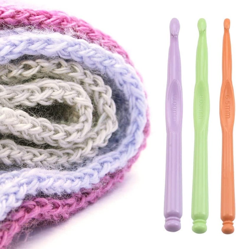 LeafLoom LeafLoom 12 pcs Lightweight Crochet Hooks Ergonomic Plastic Crochet Needles Set DIY Yarn Weaving Tools Knitting Kit for Crochet Loves to Make Socks Hat Scarf Bag Cap - Image 4