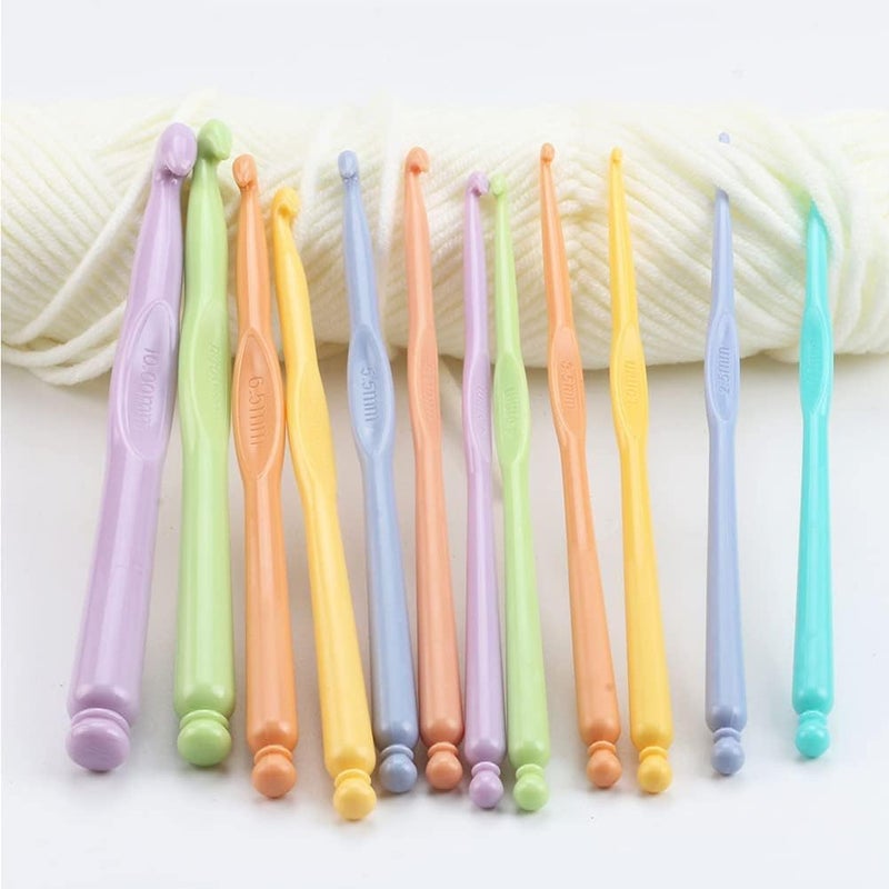 LeafLoom LeafLoom 12 pcs Lightweight Crochet Hooks Ergonomic Plastic Crochet Needles Set DIY Yarn Weaving Tools Knitting Kit for Crochet Loves to Make Socks Hat Scarf Bag Cap - Image 5