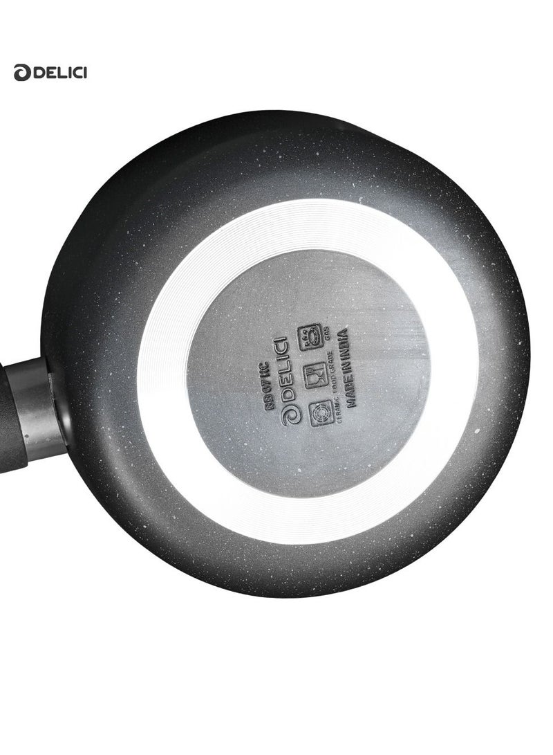 DELICI 16CM Granite Gray Milk Pan with Glass Lid - PFOA Free, Dishwasher Safe, for Everyday Cooking - Image 5